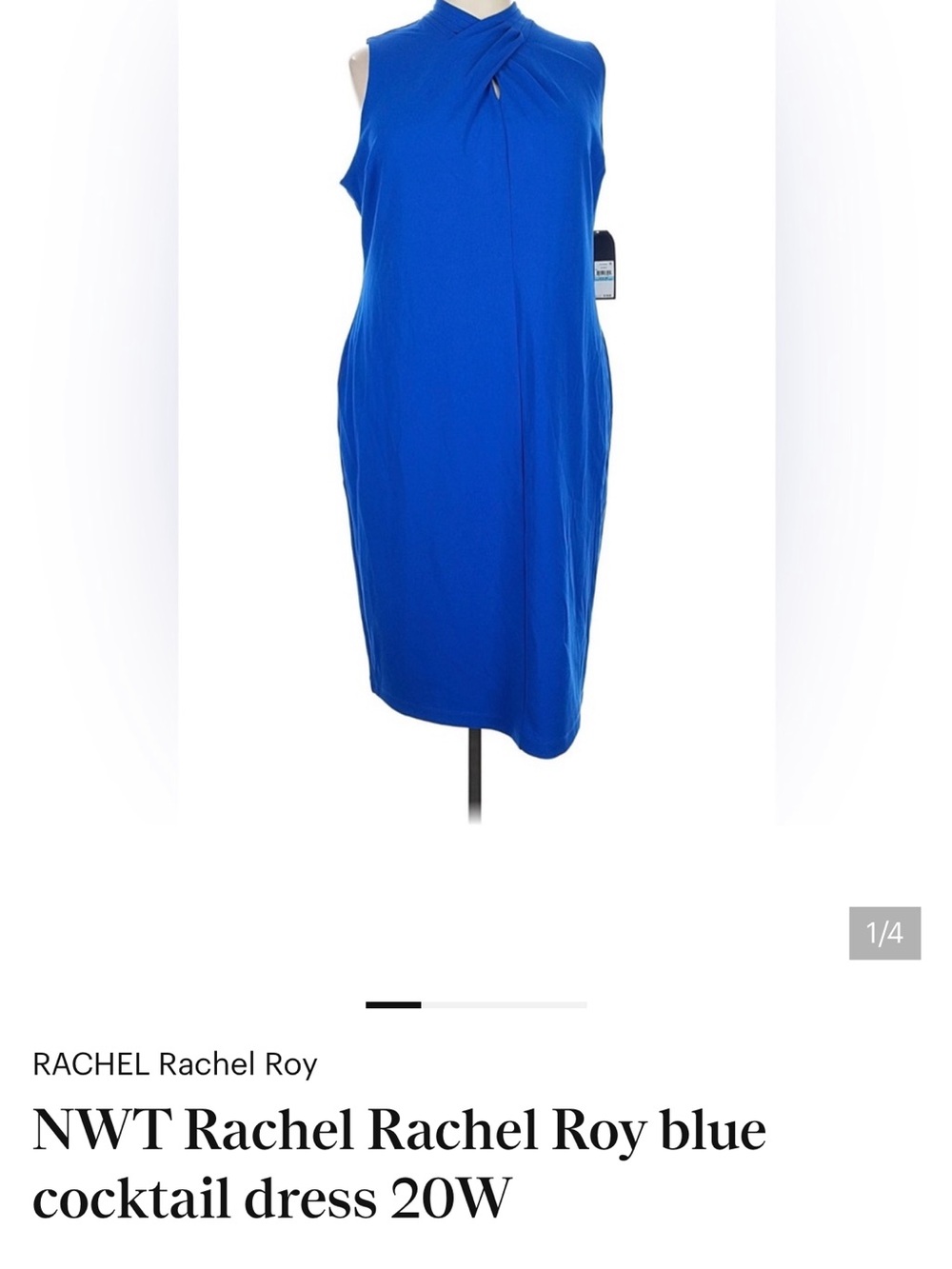 NWT Rachel Rachel Roy blue cocktail dress 20W